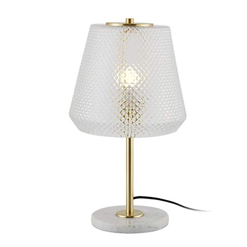 Preisvergleich Produktbild DIAOD Schreibtischlampe, Nachttischlampe Stoffschirm Marmor Grundnacht Lampe, Wohnzimmer, Büro, Kinderzimmer, Arbeitszimmer, Dorm, Kaffeetisch (Size : M)