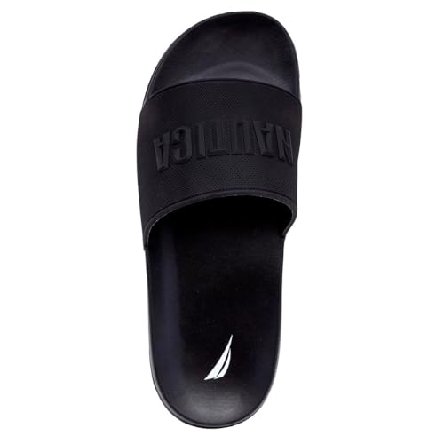 Image of Nautica Men's Open Toe Slide Sandals - Comfortable Indoor & Outdoor Shower Slippers