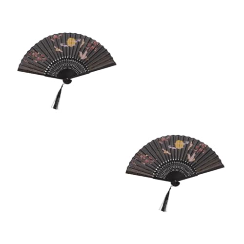 Alipis 2 Piezas Abanico Plegable Ventilador De Mano Abanico Plegable Ventilador Sin Aspas Abanico De Palma Abanico Tropical Aire Acondicionado Abanico De Cuello Bambú