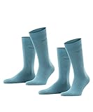ESPRIT Herren Basic Uni 2-Pack Socken im Multipack 2 Paar, Grün (Dark Jade 7872), 43-46