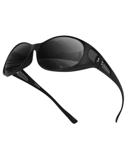 Women Fit Over Polarized Sunglasses –Wear Over Glasses UV400 Protection, Wrap Around sunglasses for Driving&Outdoors