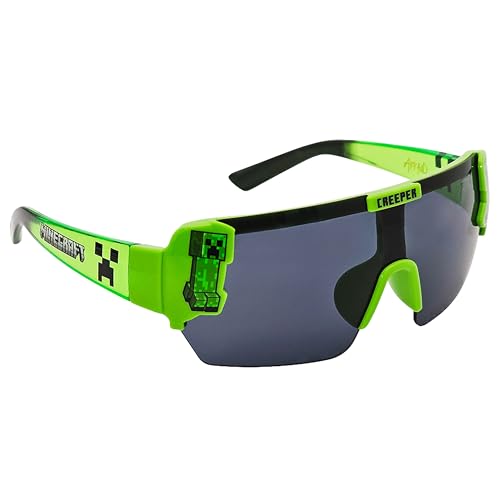 ARKAID Official Minecraft Creeper Sunglasses | Green to Black | UV 400 | One Size Fits Most Kids