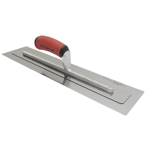 Llana alisadora PermaFlex de Marshalltown con hoja muy flexible, llana de acero inoxidable ligera, ideal para yeseros y revocadores, tamaño de la llana: 457x127 mm