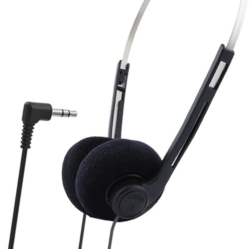 Image of Retro Headphones 3.5mm Wired Earphones Metal Classic Style Portable Audio Headset for Phone Tablet Laptop Travel (Black)