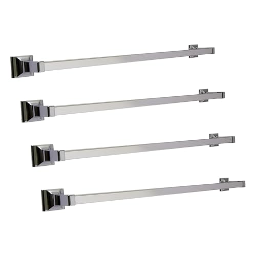 Image of Design House 533018 Accessories Bathroom Hardware, 18-inch Towel Bar, Polished Chrome (Pack of 4)
