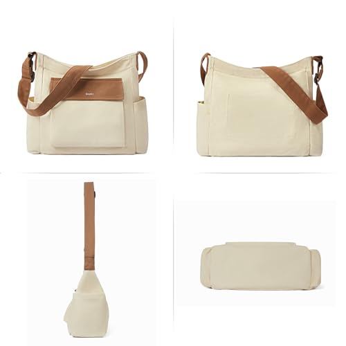Cluci Canvas Messenger Bag Large Hobo Crossbody Bag Tote Bag For Women And Men Hippie Bag Side Bag Satchel Bags Shoulder Bags College Work Travel Casual thumb #5