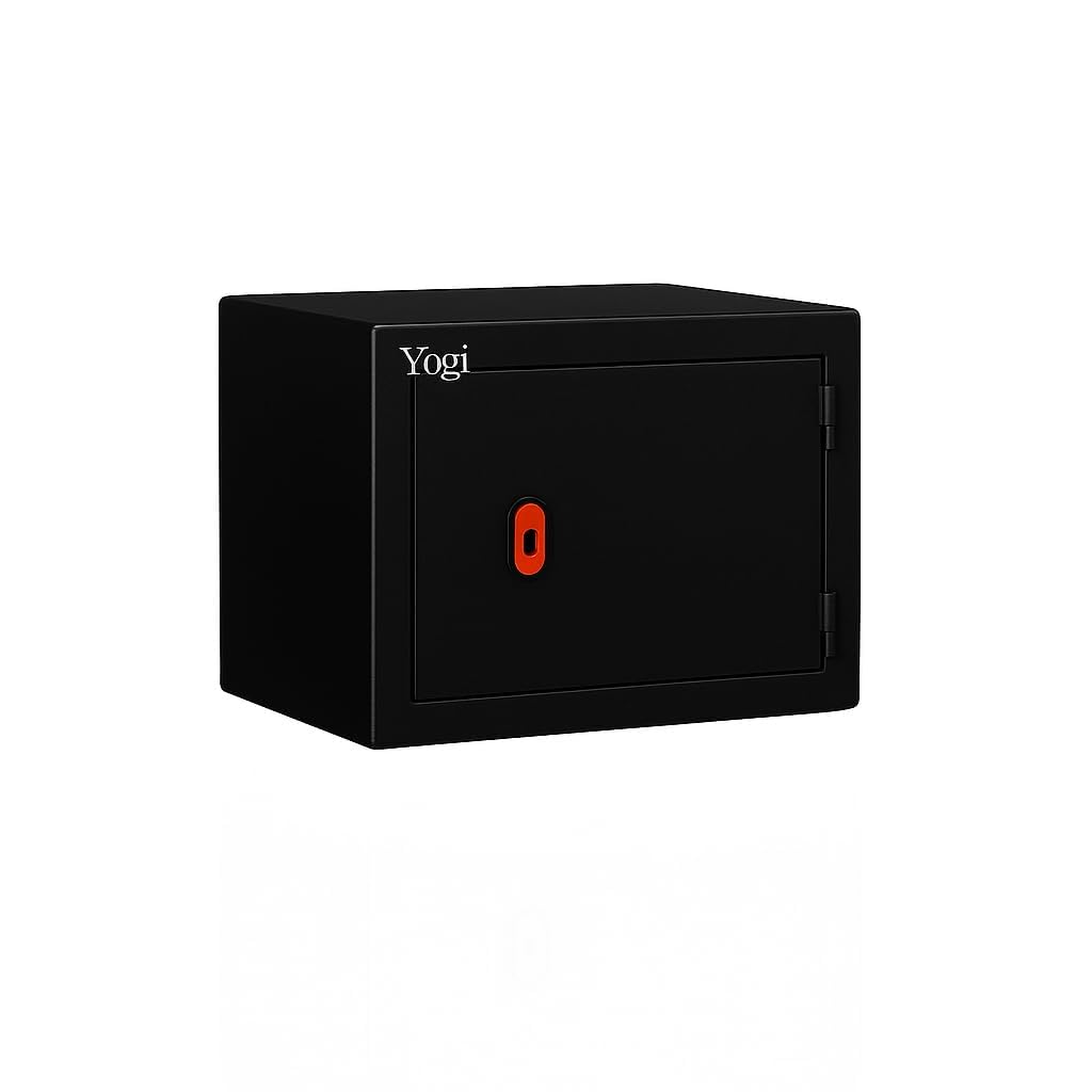Jayvac-Safe locker Intelligent Deposit Safe Steel Household Safety locker Key Locker for Office,Hotel-(25 * 35 * 25) CM-BLACK-image-1