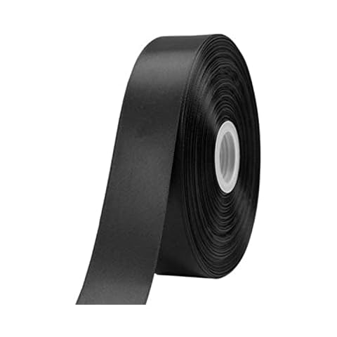 GAKA FAVOR Black Ribbon - 38mm Width (11/2") Double Faced Satin Ribbon 22 Meters (Full Reel) For Gift Wrapping, Card Making, Crafts and Scrapbooking(2 roll) Cover