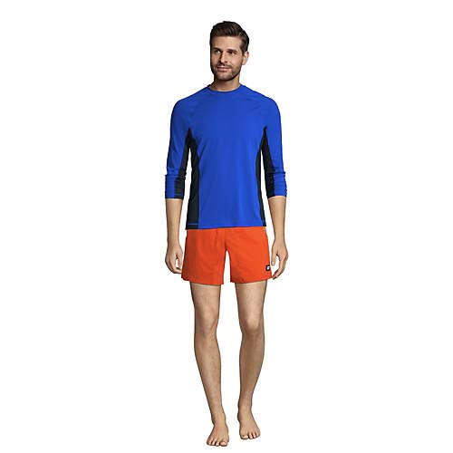 Lands' End Mens Long Sleeve Swim Tee Rash Guard Vibrant Blue Regular X-Large4