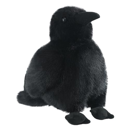 Simulación de peluche Crow - Figura de peluche de cuervo realista, muñeca de dibujos animados tejida a mano | Animales decorativos Colectible, para dormitorio infantil, salas de estar