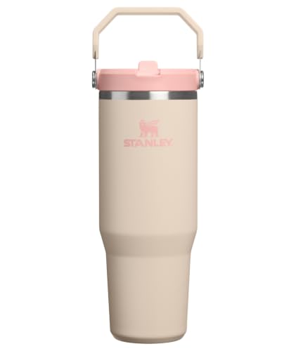 Image of STANLEY IceFlow 2.0 Flip Straw Tumbler with Handle 30 oz | Twist On Lid and Flip Up Straw | Leak Resistant Water Bottle | Insulated Stainless Steel | BPA-Free | Champagne
