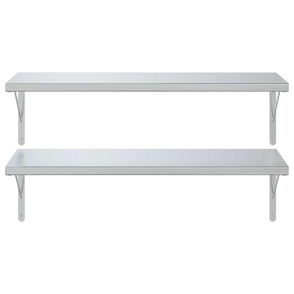 Estantería de pared, 2 unidades, 100 x 40 cm, acero inoxidable, resistente a la corrosión, para montaje en pared, soporta hasta 50 kg, ideal para salón, oficina, cocina