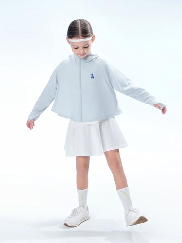 Image of MARC&JANIE Kids Active Zip up Hoodie Girls Lightweight Summer Jacket Cooling Sun Protection Thin Tops 240365