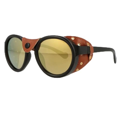 Lunettes de soleil ovales de finition steampunk rétro avec verres protecteurs UV400 mixtes