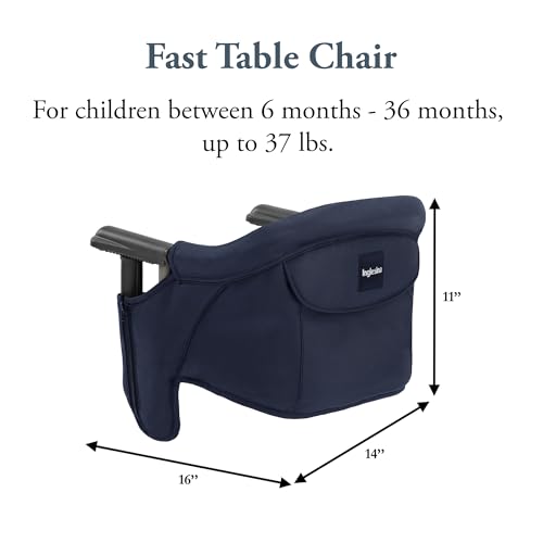 Image of Inglesina Fast Table Chair - Award-Winning Baby High Chair for Eating & Dining - Compact, Portable & Foldable - Leaves No Scratches - for Babies 6-36 Months & 1-3 Year Old Toddler - Navy