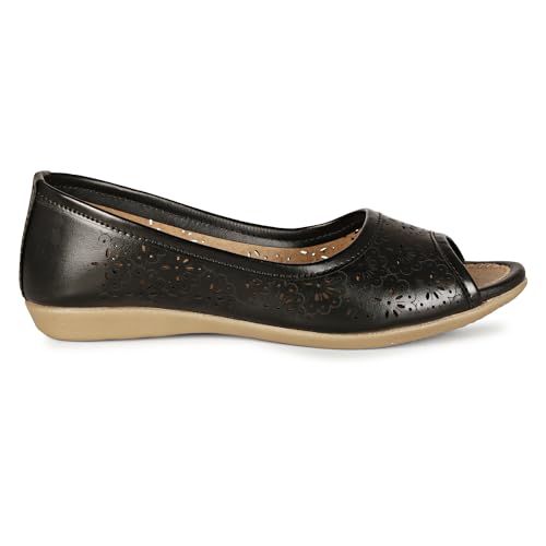 Image of Footshez Women's Black Ballet Flat | Women's Fashion Sandals Bellies-P