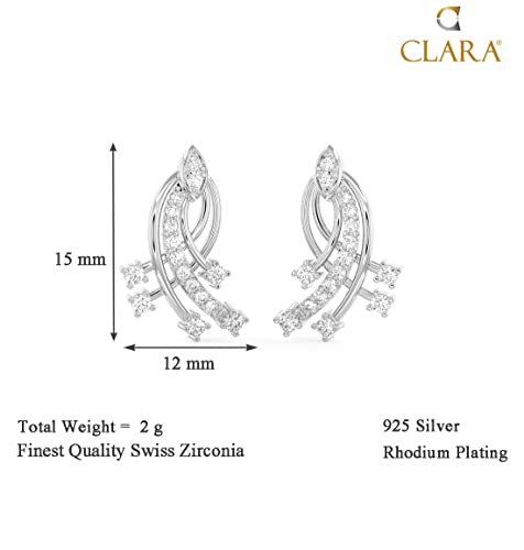 Image of Clara 925 Sterling Silver Iris Pendant Earring Chain Jewellery Set | Rhodium Plated, Swiss Zirconia | Gift for Women & Girls