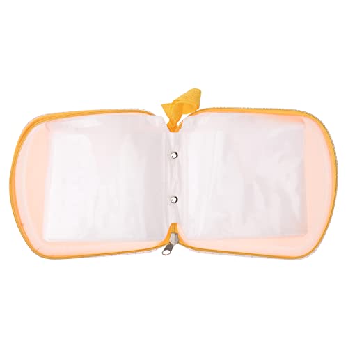 Foxnovo Portable Clear Plastic 40 CD DVD VCD Disc Holder Storage Box Bag Wallet Case Protector Organizer (Orange)