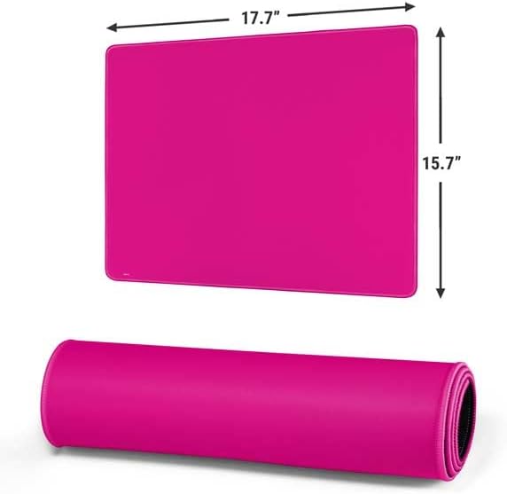Skinit Medium Gaming Mouse Pad - Magenta Solid Design with Stitched Edges, Waterproof, Non-Slip Rubber Base, Desk Mat for Keyboard & Mouse, 17.7" x 15.75" inches