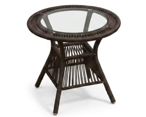 Image of India 3 Piece Outdoor Braid and Rope Patio Furniture Set Balcony Garden Lawn Deck Poolside Cafe Seating (Brown with Floral Cushion)