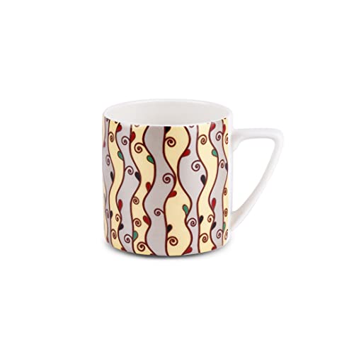 Image of Dandy Lines Puja Leaf Climber Coffee Mugs, Eco-Ceramic, Pack of 6, Microwave & Dishwasher Safe, Great for Home Use & Gifting