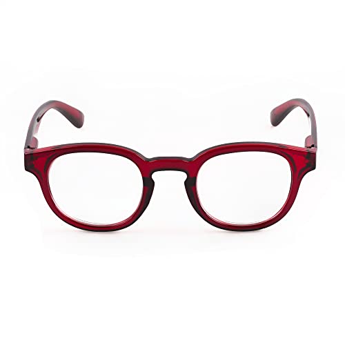 Contacta, Hipstyle Bebop Lunettes de lecture pour homme et femme, lunettes classiques et colorées, monture avec tiges Flex, couleur rouge, dioptries +1,50,...