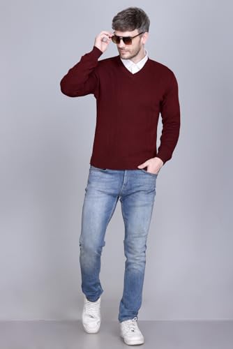 Image of V Neck Wool Sweater Pullover for Men Winter Fullsleeve | Warm Fabric