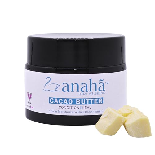 Anaha Premium Cacao Butter (40 g) | Indian Origin, Pure, Unrefined & Unbleached | Vitamin A & E Rich, Deeply Moisturizing | Ideal for DIY Body Butters, Moisturisers, Lip Balms | Packed in Glass Jar