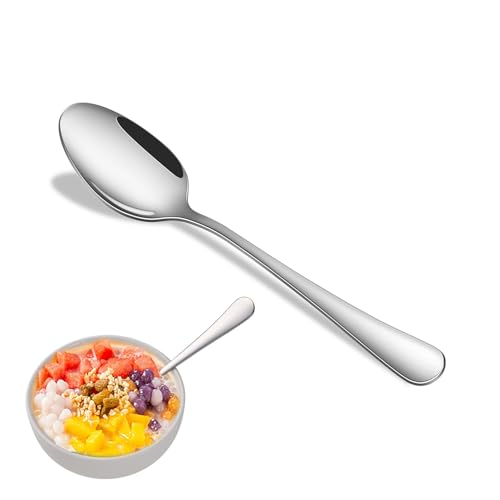 6.7 Inches Dessert Spoons Set of 8 Durable Stainless Steel Teaspoons Cutlery Spoons for Kitchen Small Table Spoons for Kitchen