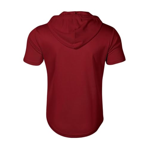 Mens Hooded Shirts Zipper Short Sleeve/Sleeveless Tshirts Workout Sport Loose Fit Breathable Summer Tops with Pockets4