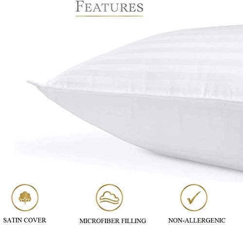 Image of Sulana Cushion Inserts Fiber Filler Satin Stripe with White Outer Cover & Cushion Fillers (5, 16 x 16)
