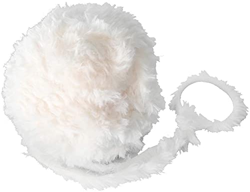 PRANSUNITA Crochet Soft Fluffy Fur Yarn, Chunky Polyester Plush Fur Eyelash for Crocheting Knitting Blanket Rug Sweater Scarf Hat Bear Craft- 100 GMS – White
