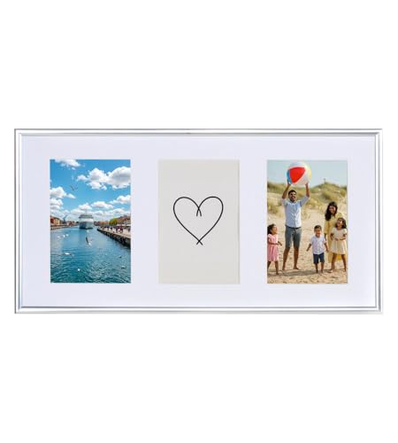 IDEAL TREND Galerie Bilderrahmen Kunststoff mit Passepartout & Klarglas...