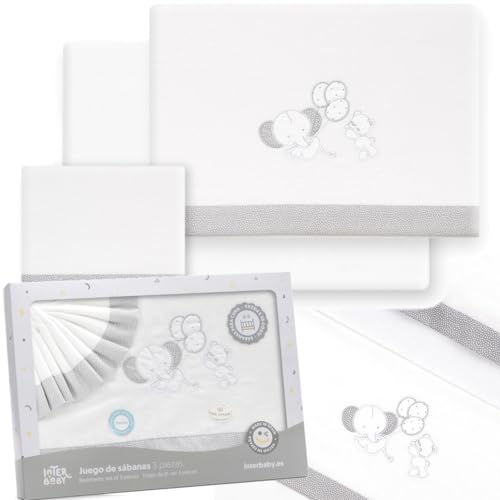 Pekebaby Sabanas Invierno Franela MINICUNA 50X80 - Starlight Tierra Grisaceo (Bajera+encimera+Funda Almohada)