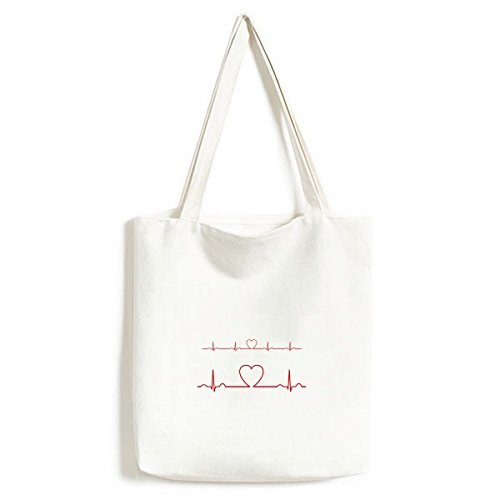 Sac fourre-tout lavable à motif ECG pour remplacer les sachets jetables du commerce