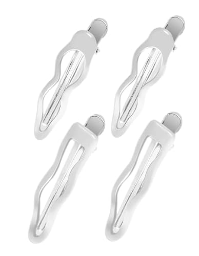 4Pcs Silver Wave Hair Clips Alligator Clips Vintage for Y2K Style Cluster Hair Pin Non Slip Hair Accessories Birthday Gift for Brides Girl Women,Irregular Frosted Wave Hair Clips,Hair Accessories