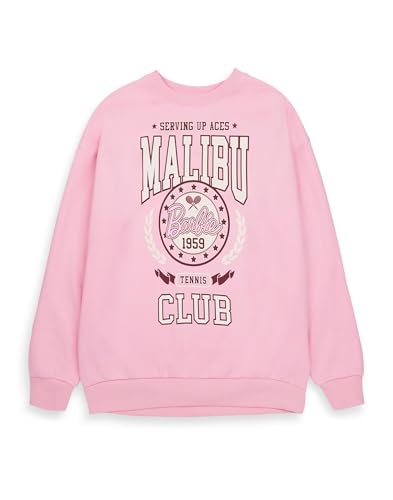Barbie Womens Pink Sweatshirt Oversized| Ladies Malibu