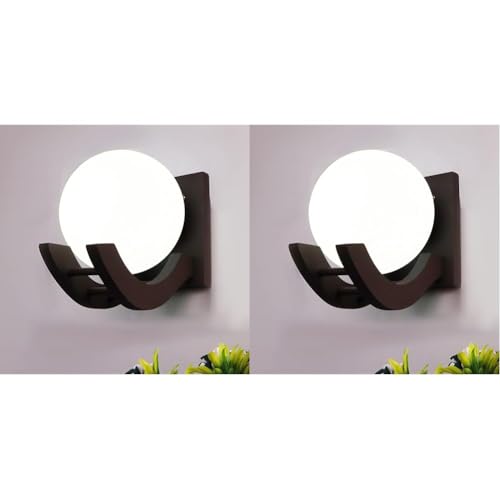 Image of Homesake Zedo Wall Lamp, Wall Decor, Wall Hanging Wood Light /lamp, Decorative Home, Living Room, Indoor /Outdoor Lighting (Pack of 2)