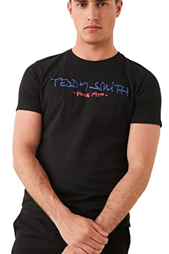 Teddy Smith, Ticlass Basic MC, Tee-Shirt pour Homme, Casual, Noir, Taille L