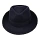 Borges & Scott B&S Premium Doyle - Teardrop Fedora Hut - 100% Wollfilz - perfekt zum Reisen - was-serabweisend - Unisex - 58cm Dunkelblau