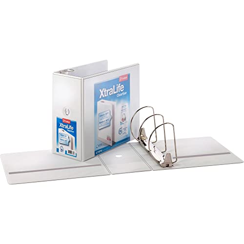 Cardinal® Xtralife Clearvue Nonstick Locking Slant D-Ring Binder, 6" Rings, 55% Recycled, White #TOP2