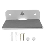 LOORGVEL Acryl Wandregal Wandorganizer für Schlafzimmer Wohnzimmer Wandhalterung für Lautsprecher und Handy Platzsparendes Stabiles Wandregal in Modernem Weiß Langlebig und Rostfrei