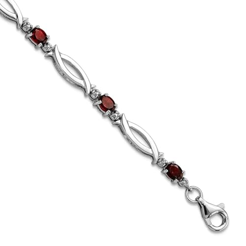 Bracelet grenat et diamant en argent 925 : le cadeau d'anniversaire parfait pour elle