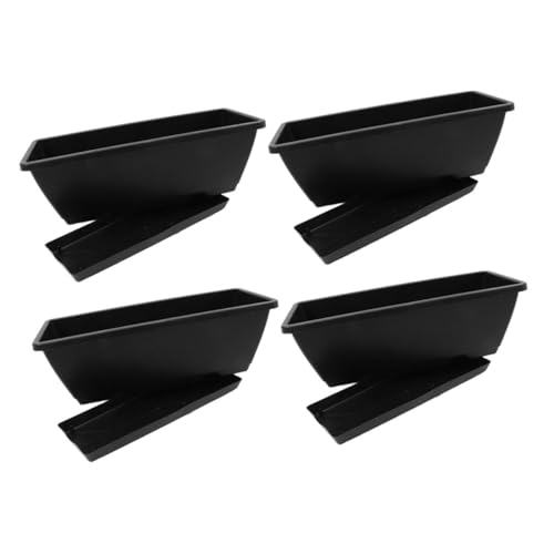 Toyvian 4piezas Rectangular para Flores y Verduras para Jardín y Terraza Contenedor De Color Gris Extra Grande