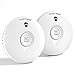 Price comparison product image Ruan White 10-year battery Photoelectric Smoke Alarm Easy installation Smoke Detector with Silence Button Conforms to EN14604 Standard 2 Pack