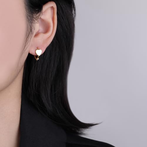 SLUYNZ 925 Sterling Silver Small Love Hoop Earrings for Women Teens Love Heart Hoop Earrings Huggie Valentines Day Earrings3