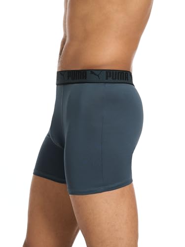 Puma Herren-Boxershorts, 5er-Pack, Trainingspassform, Schwarz/Grün, Größe M – Ansicht 4