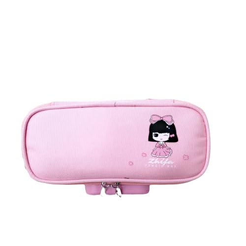 Dizgoy Canvas Large Capacity Lockable Pencil Case,Waterproof Stationery Storage Bag,4 Layer Compartments Big Capacity Pencil Pouch With Pen Insert Compartment For Boy Girls Men Women Adult (Pink) (B0CJYFR5BH) Amazon Price History, Amazon Price Tracker