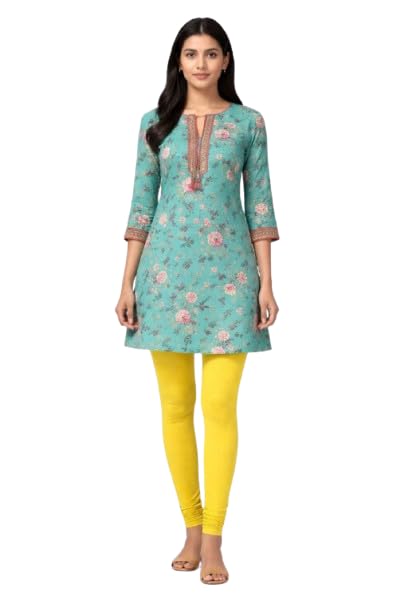 Women Solid Full Length Leggings | Cotton Stretch Blend | 4-Way Stretch | Regular Fit| Comfortable Regular Wear Legging Lemon Yellow-03-picture-10