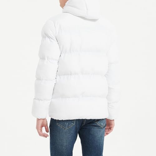 Men's Lightweight Hooded Puffer Jackets Stand Collar Shiny Down Jacket Thick Winter Parka Jacket2